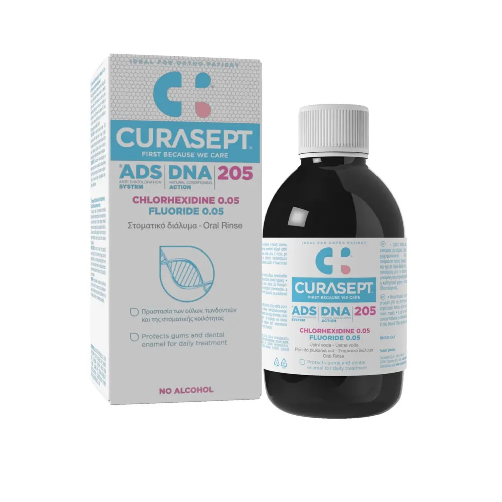 Curasept ADS 205 Bain de bouche 0,05% CHX + 0,05% F 200 ml
