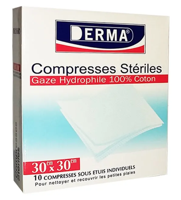 Derma ضمادات معقمة 30 × 30 سم – 10 قطع