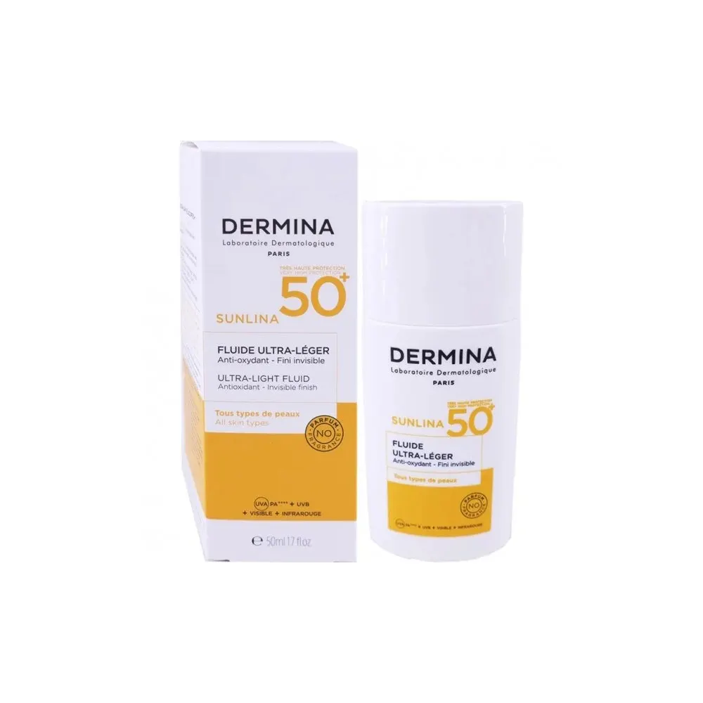 Dermina Sunlina سائل خفيف جدا SPF 50+ غير مرئي 50 مل