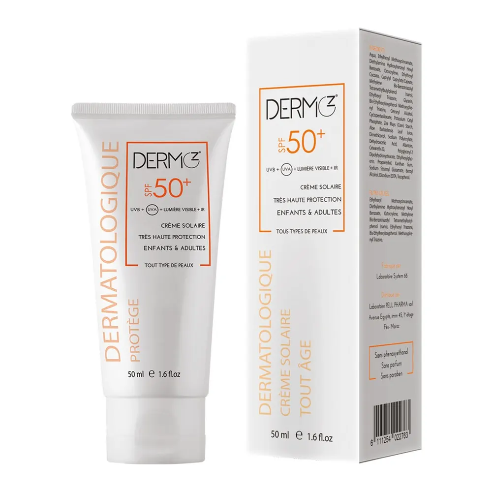 DERMOZ Crème Solaire TRÉS HAUTE PROTECTION SPF50+