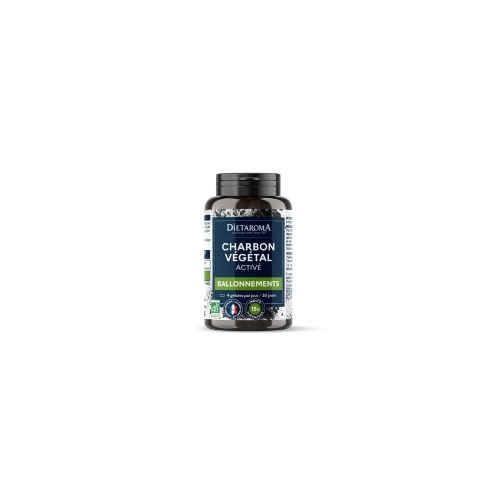 DIETAROMA CHARBON VÉGÉTAL ACTIVÉ BIO 120 GÉLULES