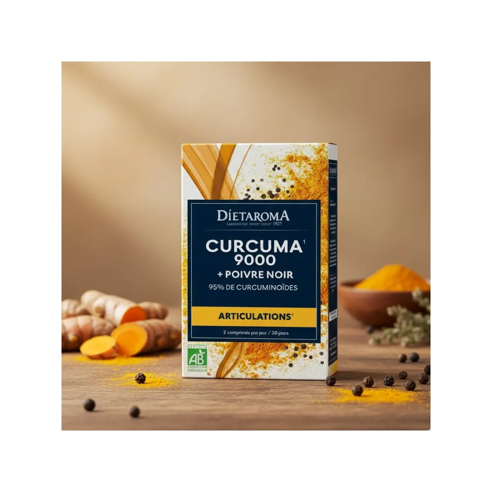 DIETAROMA Curcuma 9000 + Poivre noir bio 60 capsules
