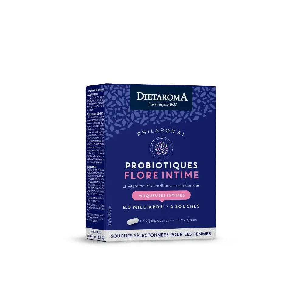 DIETAROMA PROBIOTIQUES Philaromal Flore Intime 20 gélules