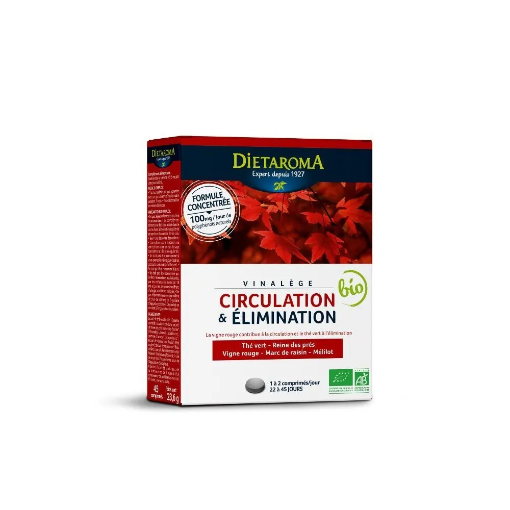 DIETAROMA VINALÈGE CIRCULATION 45 COMPRIMÉS