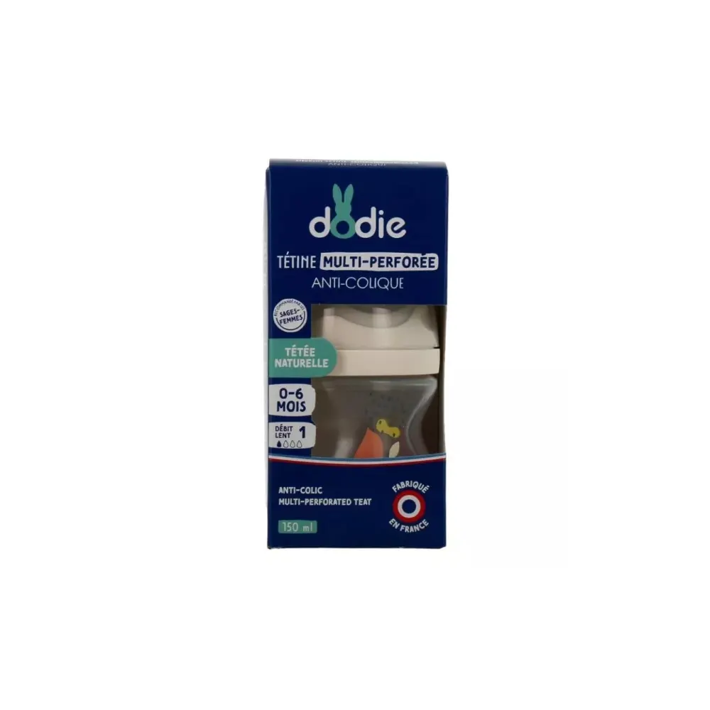 DODIE BIBERON TETINE MULT ANTI COLIQUE 0-6 MOIS DEBIT 1 ROSE 150 ML