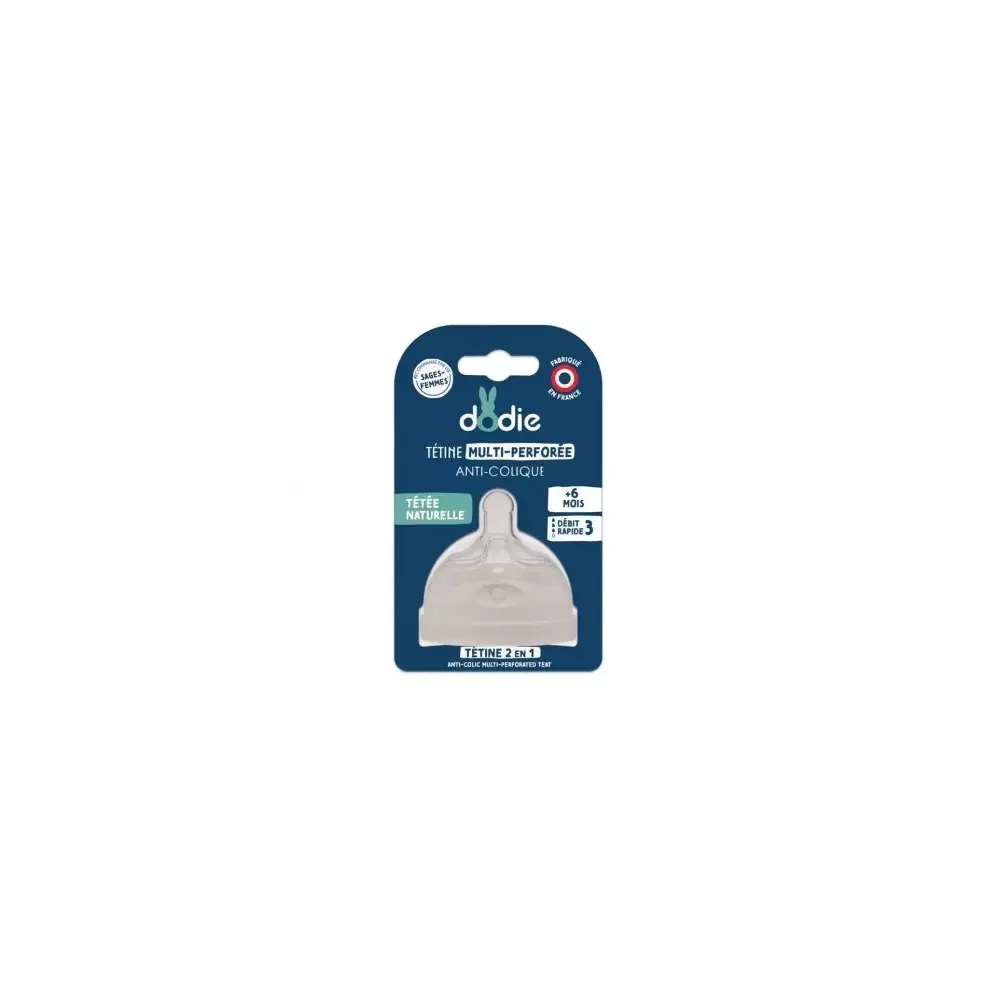 Dodie Biomimétisme Tétine multi perforée anti-colique +6 mois débit 3