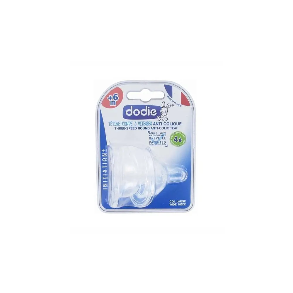 DODIE حلمة Initiation دائرية 3 سرعات + مضادة للمغص 4 للسوائل الكثيفة
