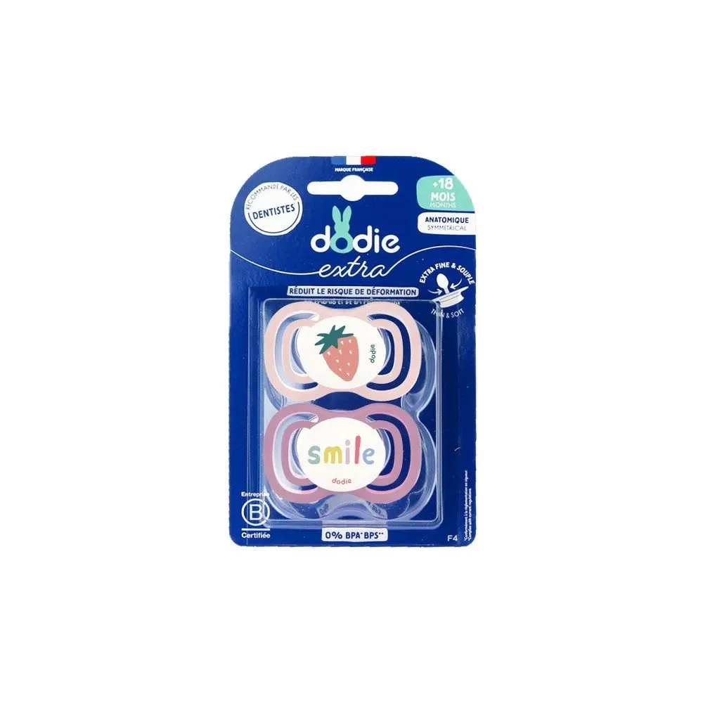 DODIE SUCETTE +18 MOIS DUO EXTRA FINE ROSE F4