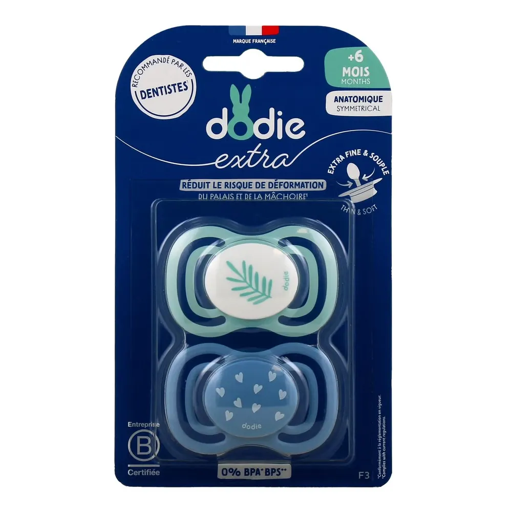 DODIE SUCETTE +6 MOIS DUO EXTRA FINE BLEU F3