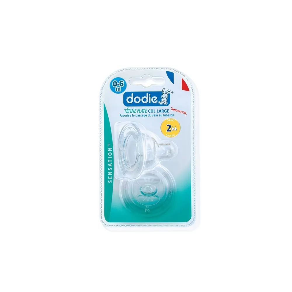 DODIE TETINE PLATE SENSATION+ ANTI COLIQUE D2 0-6M X2