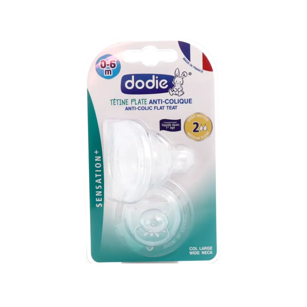 Dodie Tétine SENSATION+ Plate Anti-Colique 4 liquide épais