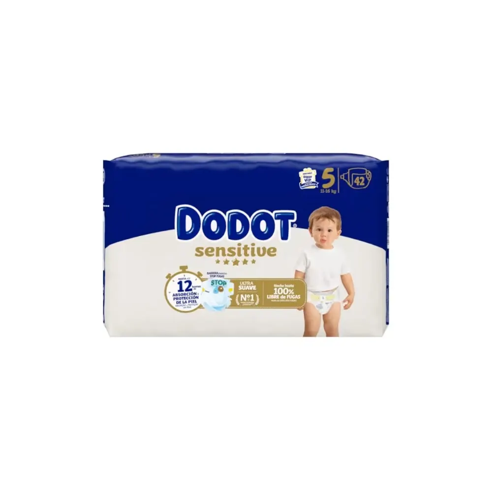 Dodot Couches Sensitive Size T5 - 16 Kg 42 Units