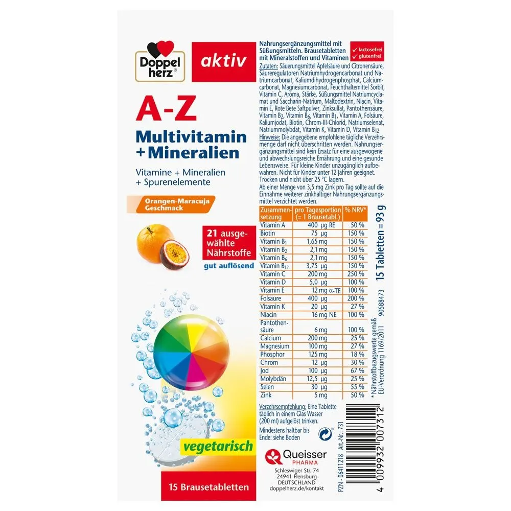 DOPPELHERZ Aktiv A-Z فيتامينات متعددة ومعادن 15 قرص