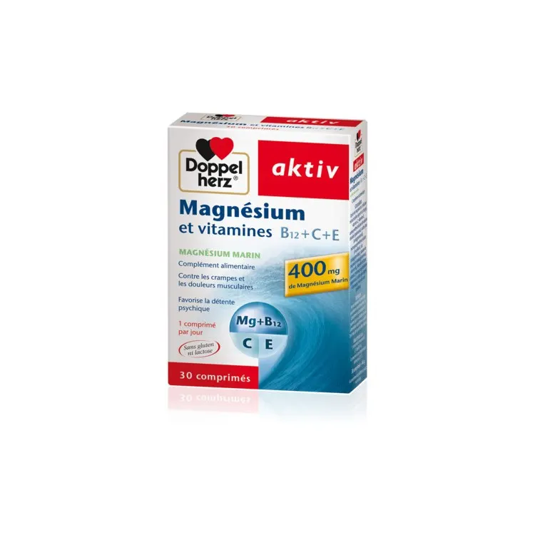 DOPPELHERZ Aktiv مغنيزيوم وفيتامينات علبة 30 قرص