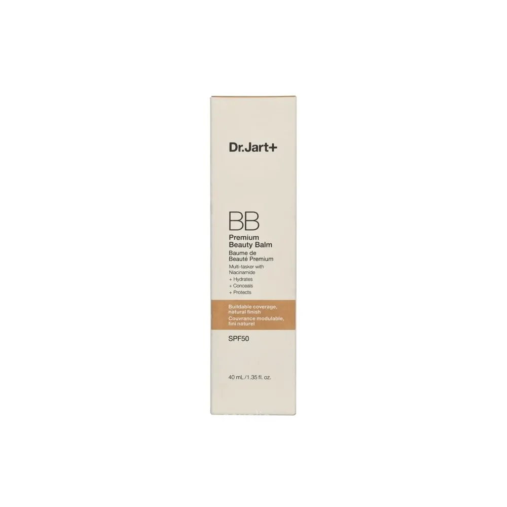 Dr. Jart+ BB Premium بلسم جمال SPF50 درجة 02 Light Medium–Medium 40 مل – عناية موحّدة للون وحماية عالية