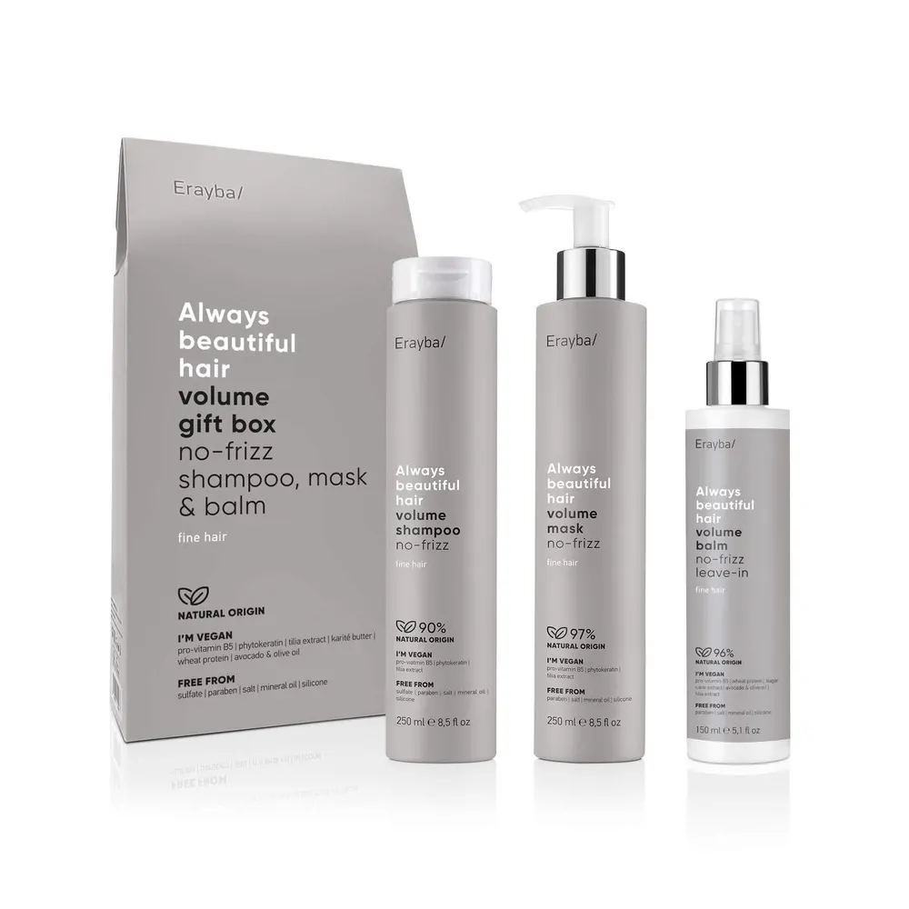 Erayba ABH Volume Shampooing 250ml + Volume Balm Anti-Frisottis 150ml = Brosse Offerte