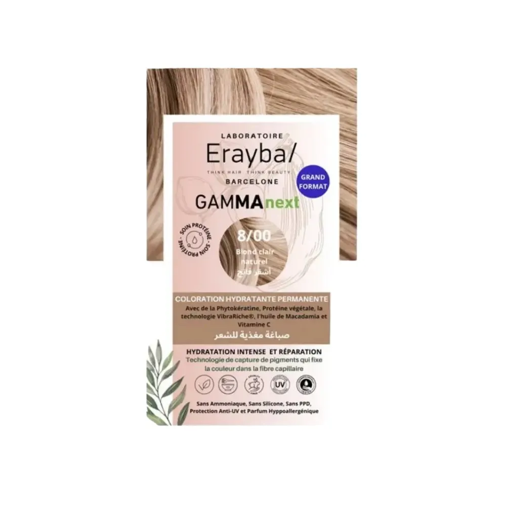 Erayba gamma Coloration cheveux 8/00+ Blond claire intense