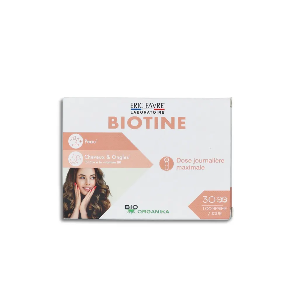Eric Favre Biotine 30 Comprimés – Complément Alimentaire Cheveux & Ongles