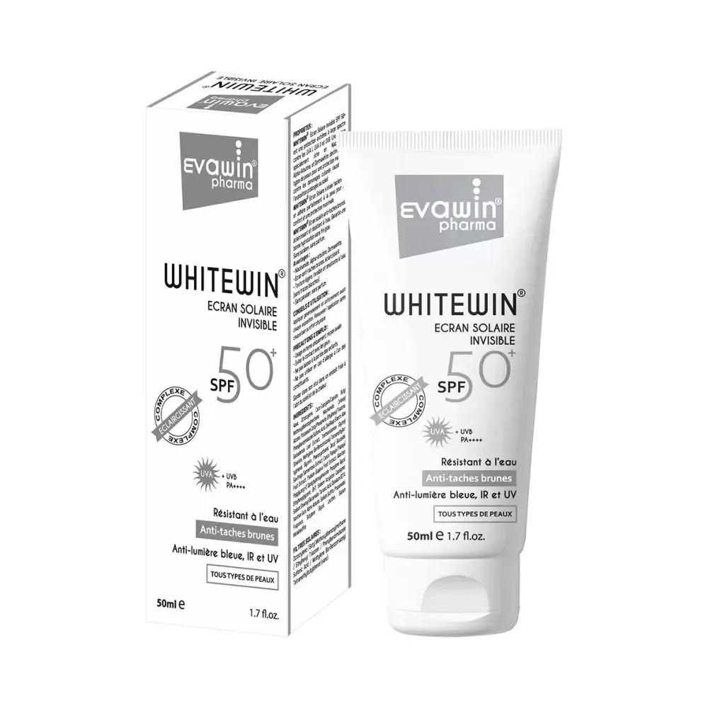 EVAWIN WHITEWIN Écran Solaire Invisible Anti-Taches SPF 50+ 50 ml – Protection Éclat et Teint Uniforme