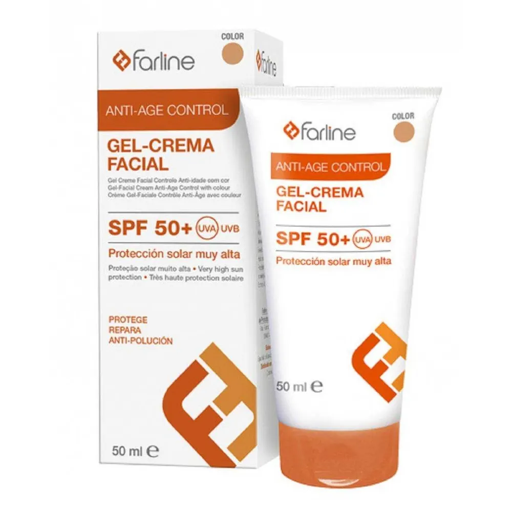 FARLINE جل كريم واقي من الشمس للوجه مضاد للشيخوخة Control SPF 50+ ملون 50 مل