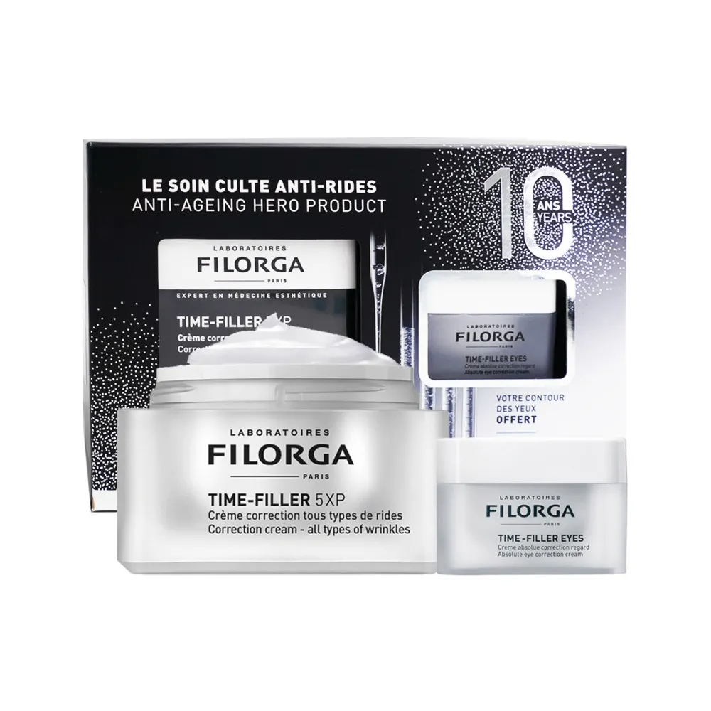 Filorga علبة هدية Optim-Eyes 15 مل = Time-Filler 5XP 15 مل + Time-Filler سيروم 5 مل هدية