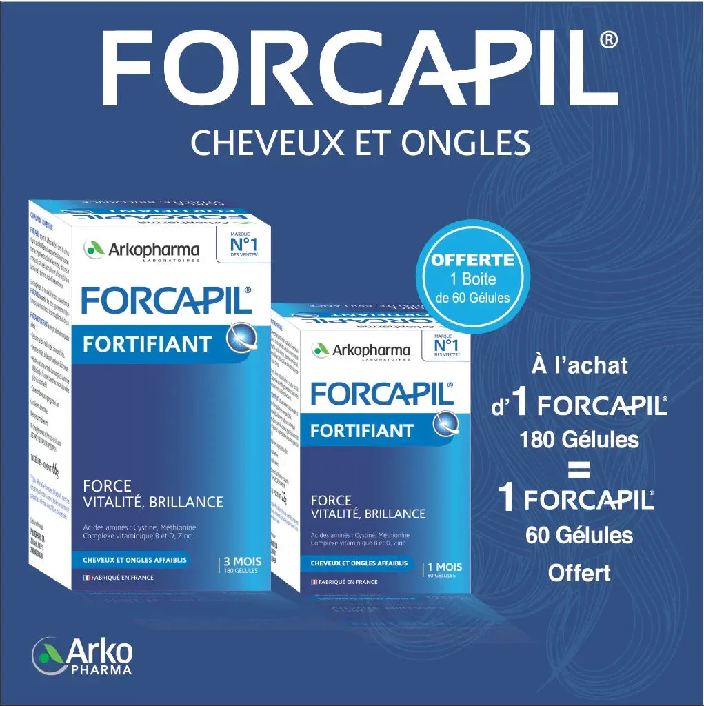 Forcapil باك مقوي 180 كبسولة = مقوي 60 كبسولة هدية