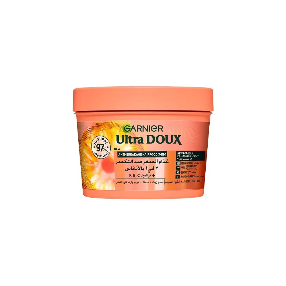 Garnier ultra doux hair food ananas 390ml + vitamines c, e & f