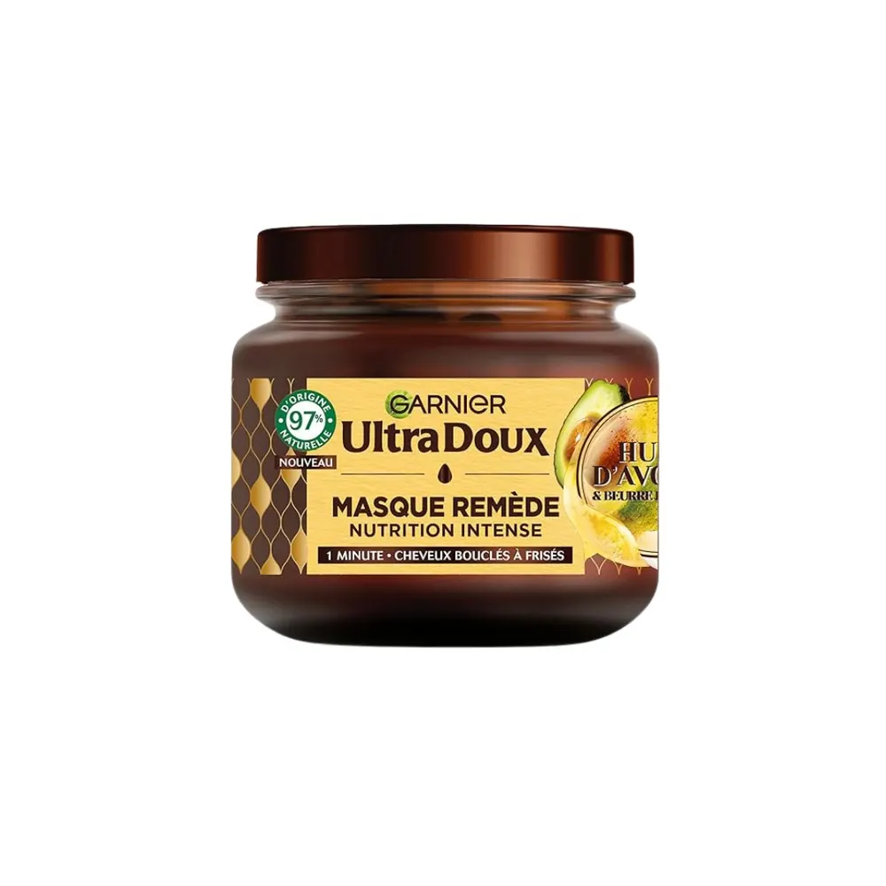 GARNIER Ultra Doux Hair Remedy Avocat 340ml – Masque Nourrissant Cheveux Secs et Abîmés