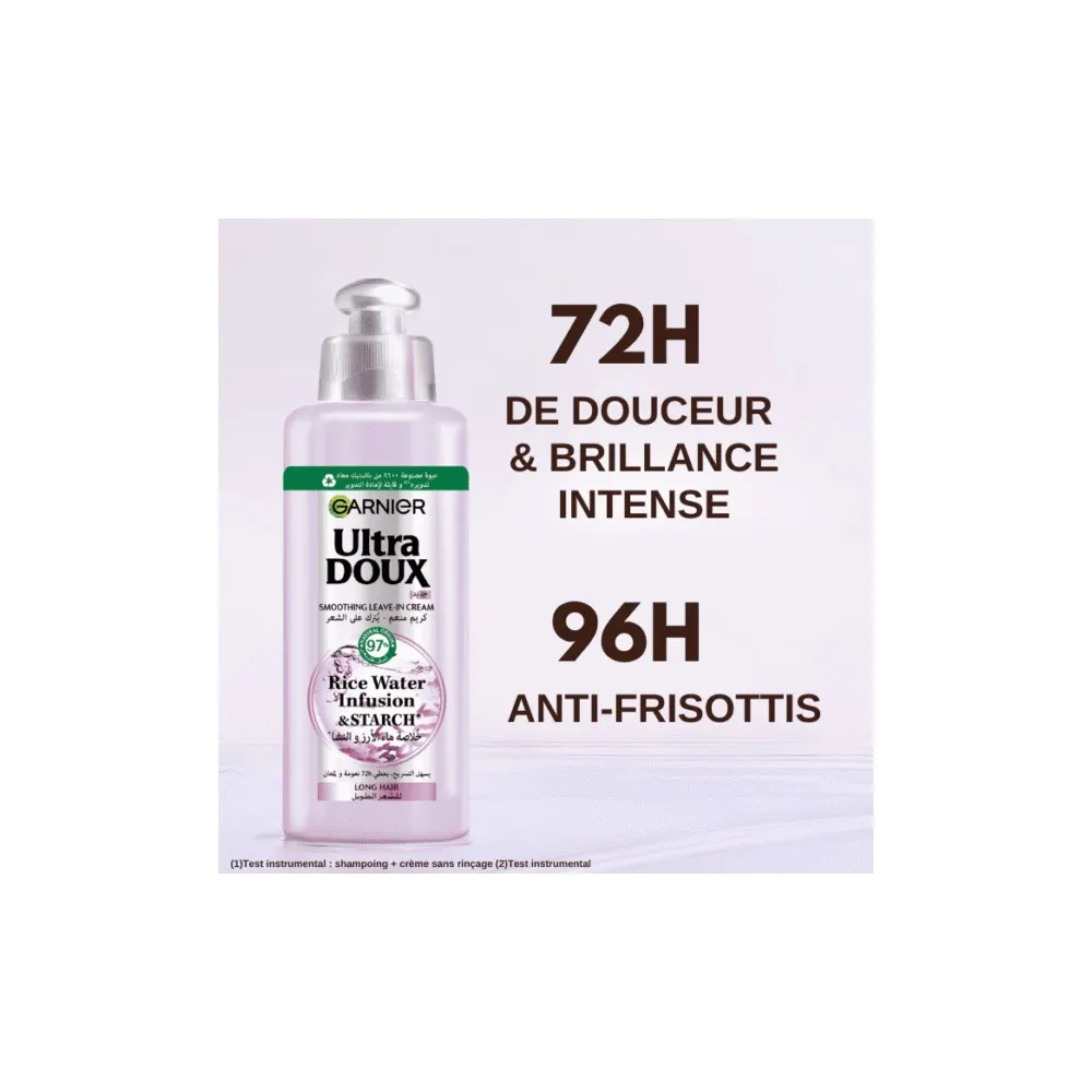 GARNIER ULTRA DOUX Rice Water Crème sans rinçage à l'eau de riz et à l'amidon 200ML