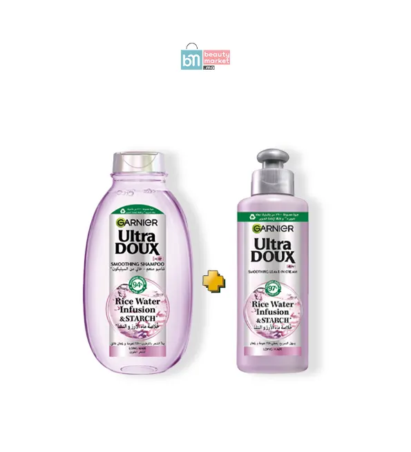 Garnier ultra doux Rice Water شامبو 400 مل + بدون شطف 200 مل