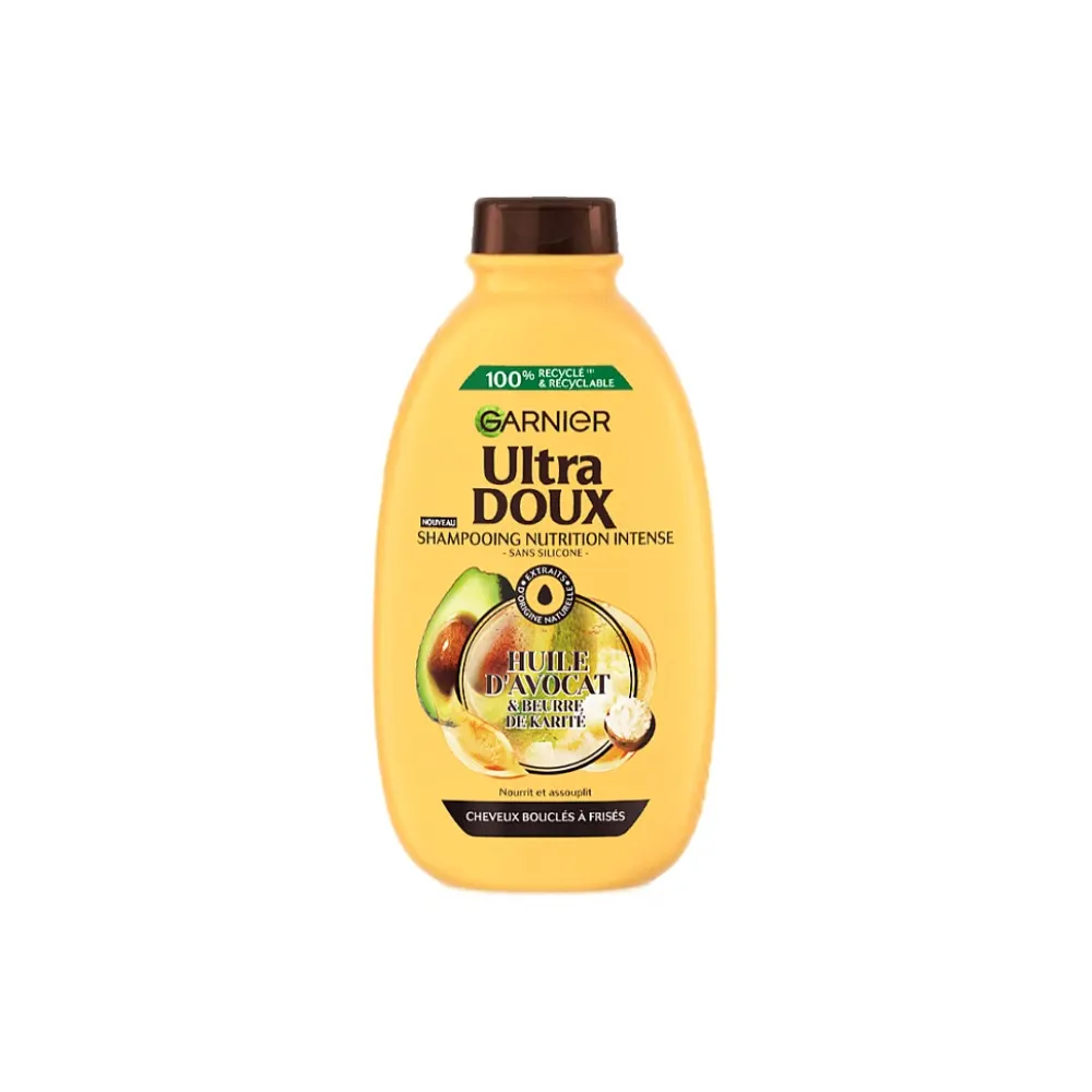 GARNIER Ultra Doux Shampooing Avocat & Karité 400ml – Nutrition Intense Cheveux Secs et Ternes