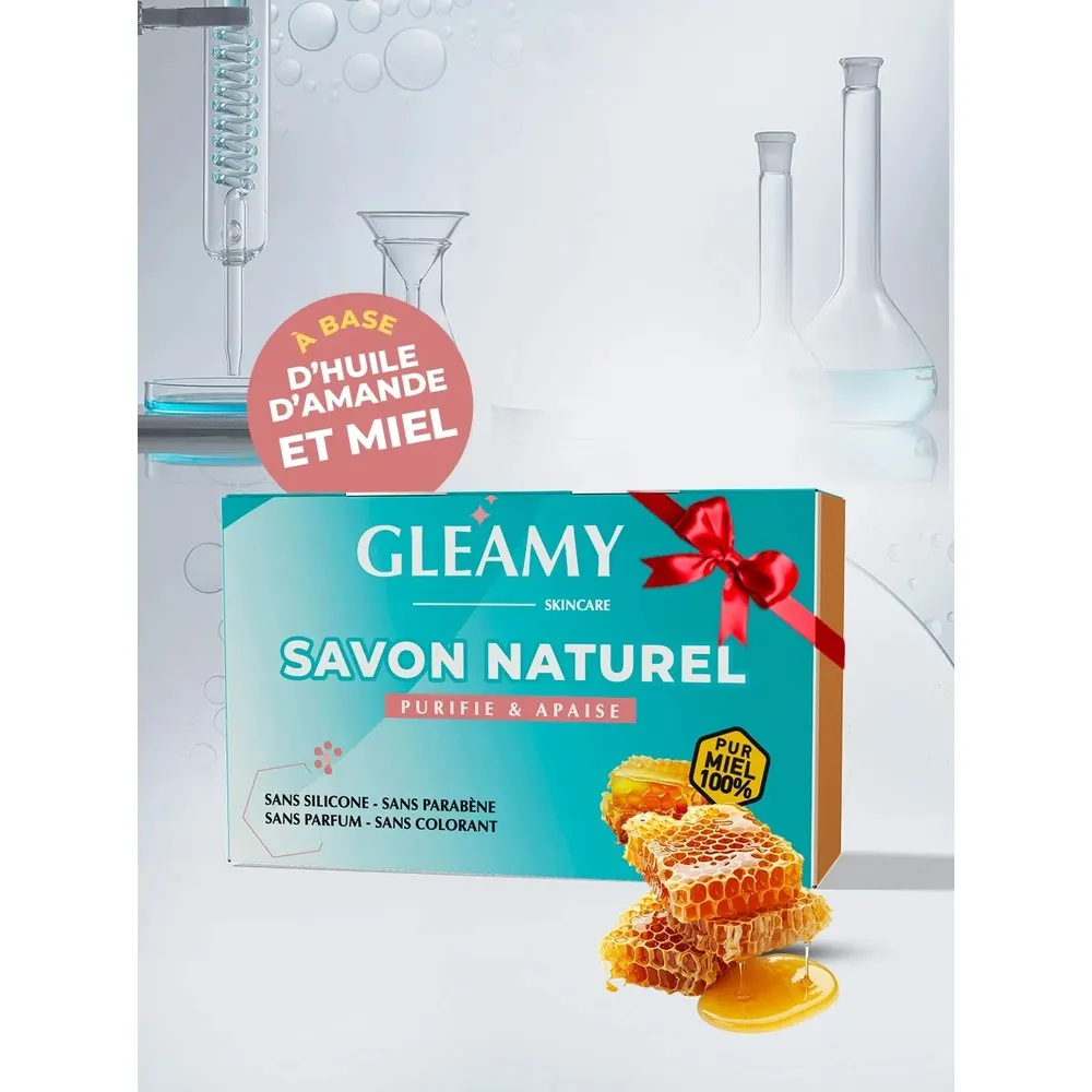 Gleamy صابون طبيعي باللوز والعسل 100 غ