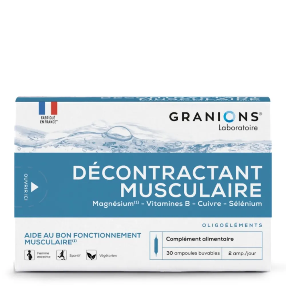 GRANIONS DÉCONTRACTANT MUSCULAIRE B30 AMPOULES = MAGNÉSIUM MARIN 300 MG B60G OFFERT
