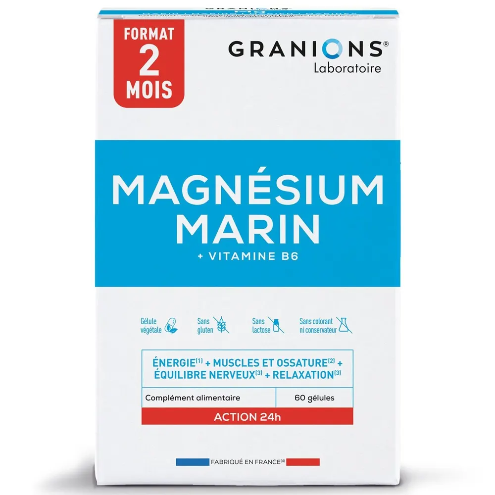 GRANIONS MAGNÉSIUM MARIN 300 MG B60 GÉLULES = MAGNÉSIUM MARIN 300 MG B60 G OFFERT