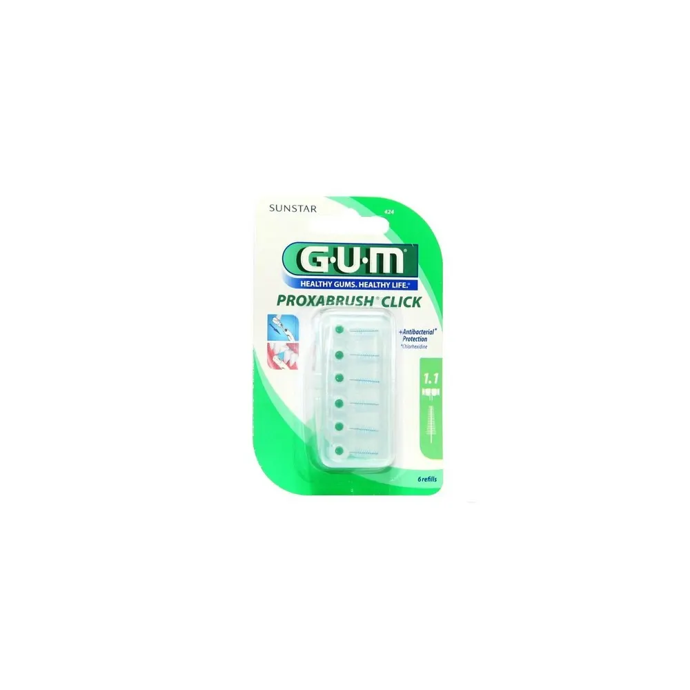 Gum Sunstar Refill Brossette Interdentaire Proxabrush Click 1.1mm 424