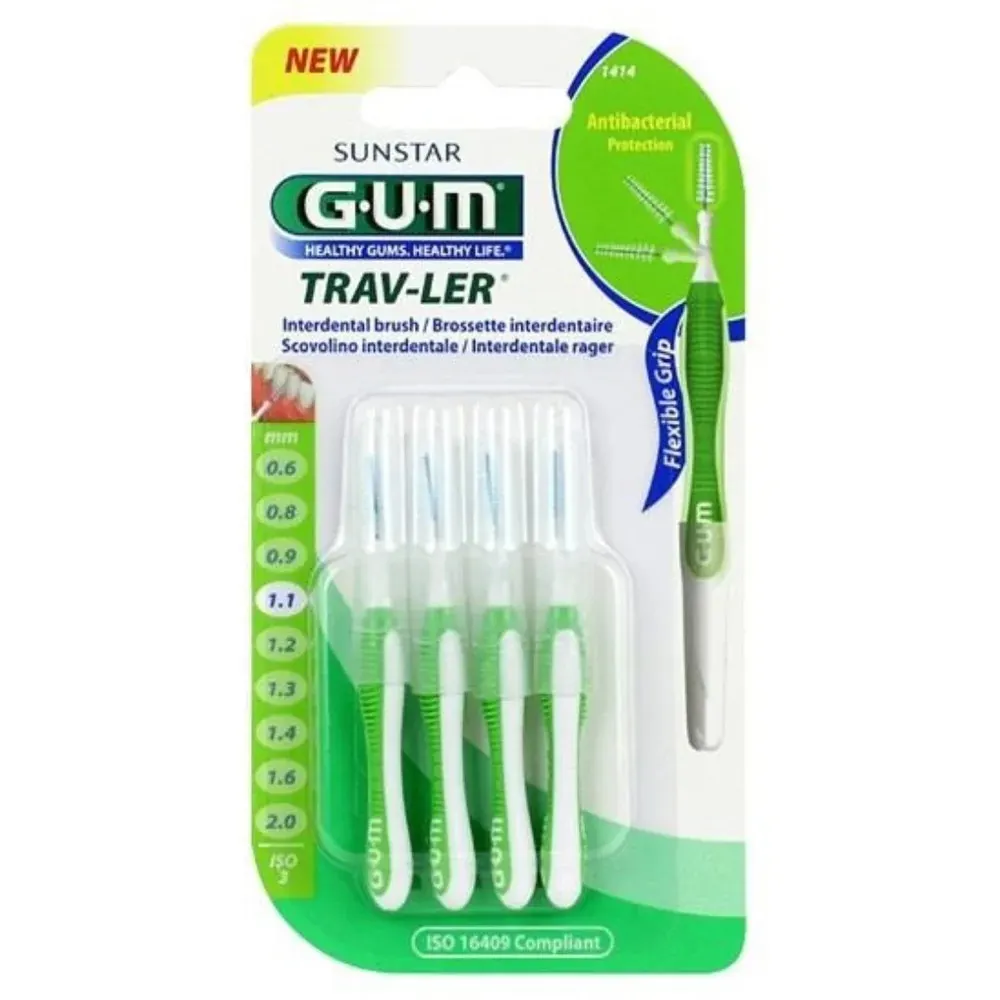 GUM Trav-Ler 4 Brossettes Interdentaires – 1,1 mm 1414