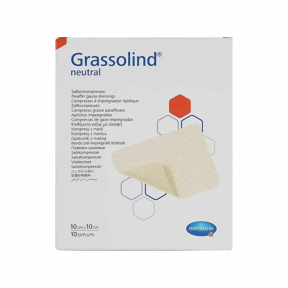 Hartmann Grassolind Neutral ضمادة دهنية 10×10 سم