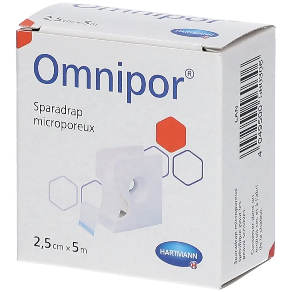 Hartmann Omnipor شريط لاصق مسامي 2.5 سم × 5 م