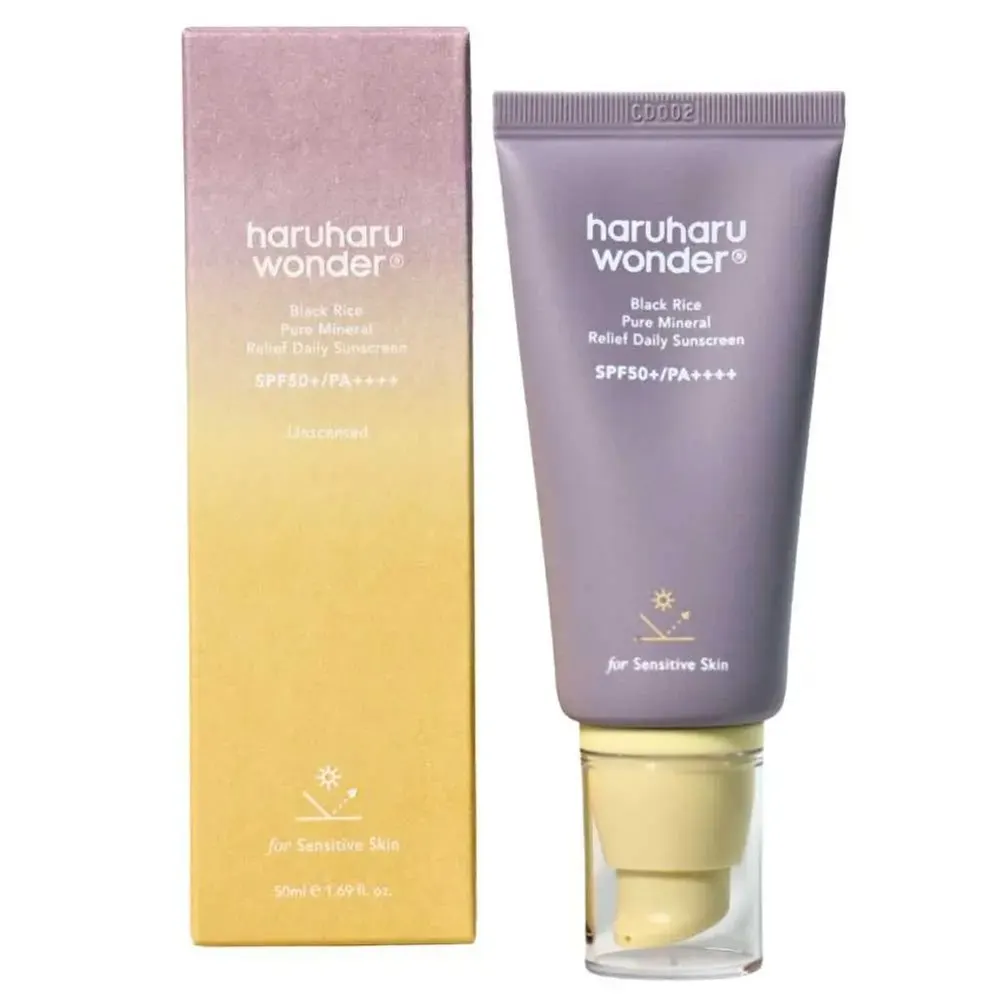 HARUHARU wonder - black rice pure mineral relief daily sunscreen SPF50+PA++++ - For sensive skin.