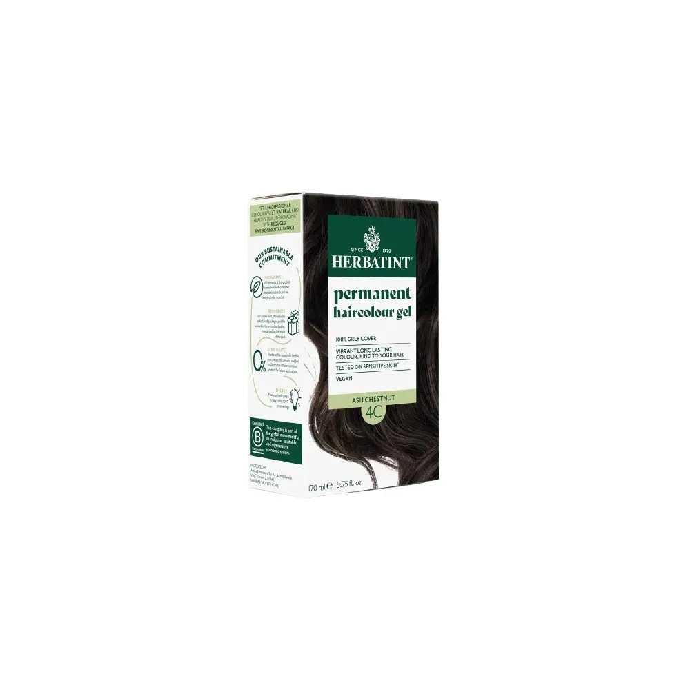 HERBATINT SOIN COLORANT PERMANENT 4C CHATAIN CENDRE 170 ML