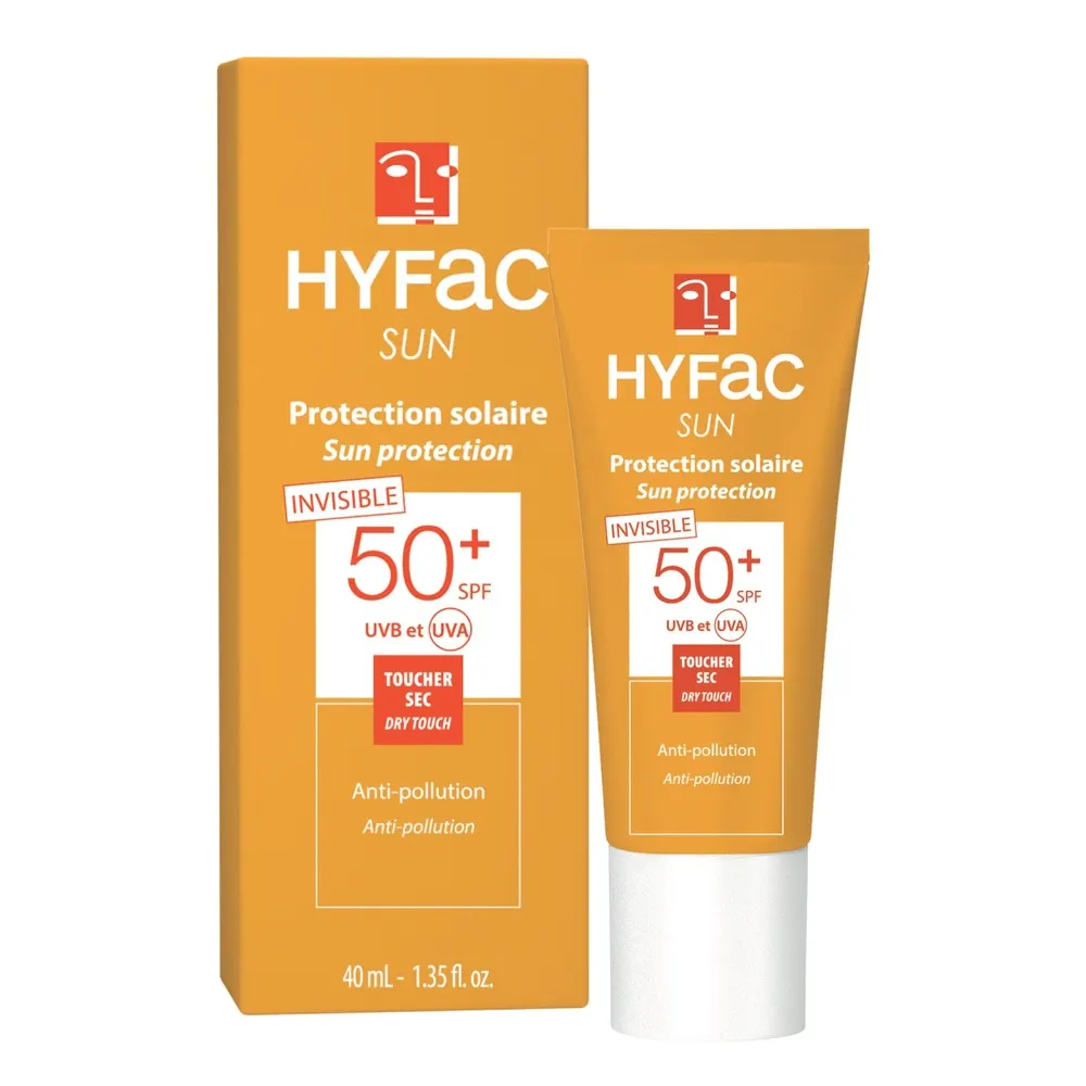 Hyfac Sun كريم الشمس غير المرئي بمعامل حماية 50+ – 40 مل
