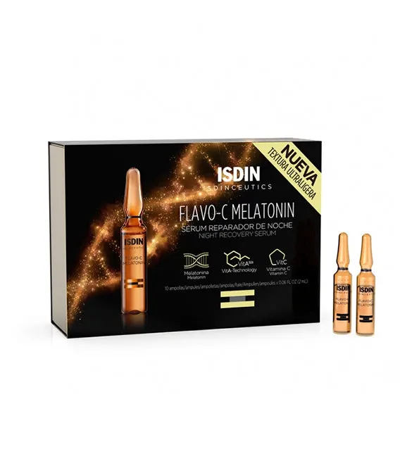 Isdin Flavo-C Melatonin سيروم مصلح ليلي 10 أمبولات × 2 مل