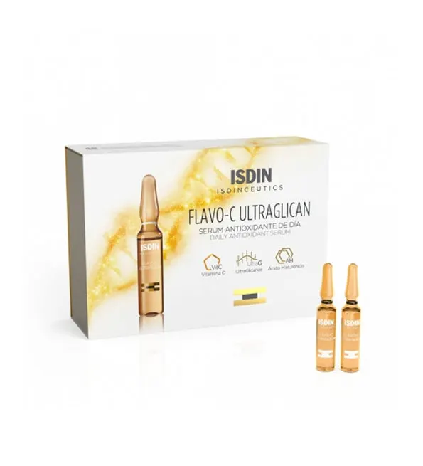 Isdin Flavo-C Ultraglican سيروم مضاد للأكسدة نهاري 30 أمبولة × 2 مل