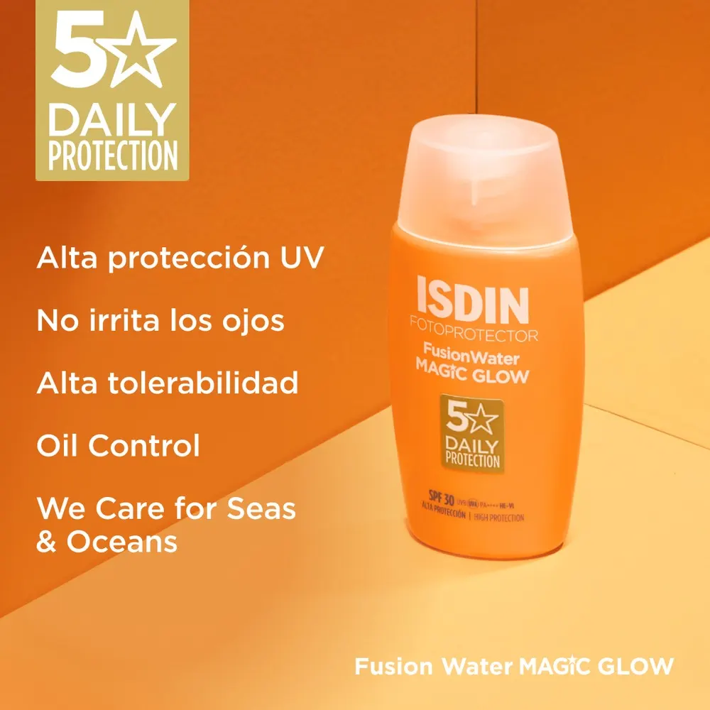 Isdin Fotoprotector Hydro Oil SPF 30 + Fusion Water Magic Glow SPF50 50 مل = مضارب شاطئ هدية