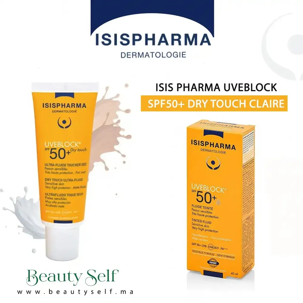 ISISPHARMA Uveblock Dry Touch SPF50+ Teinte Claire 40ml*2 (Offre Promotionnelle)