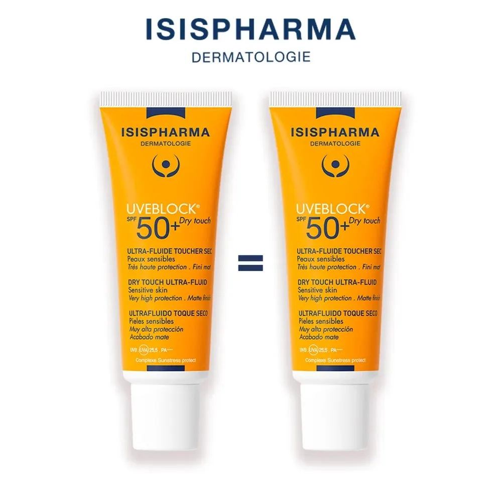 Isis Pharma Pack Uveblock DryTouch Invisible Sec SPF50+ 40 مل × 2 (عرض ترويجي)