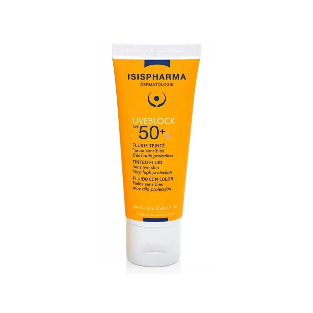 Pack Promo ISISPHARMA Uveblock سائل ملون SPF50+ فاتح × 2 (عرض ترويجي)