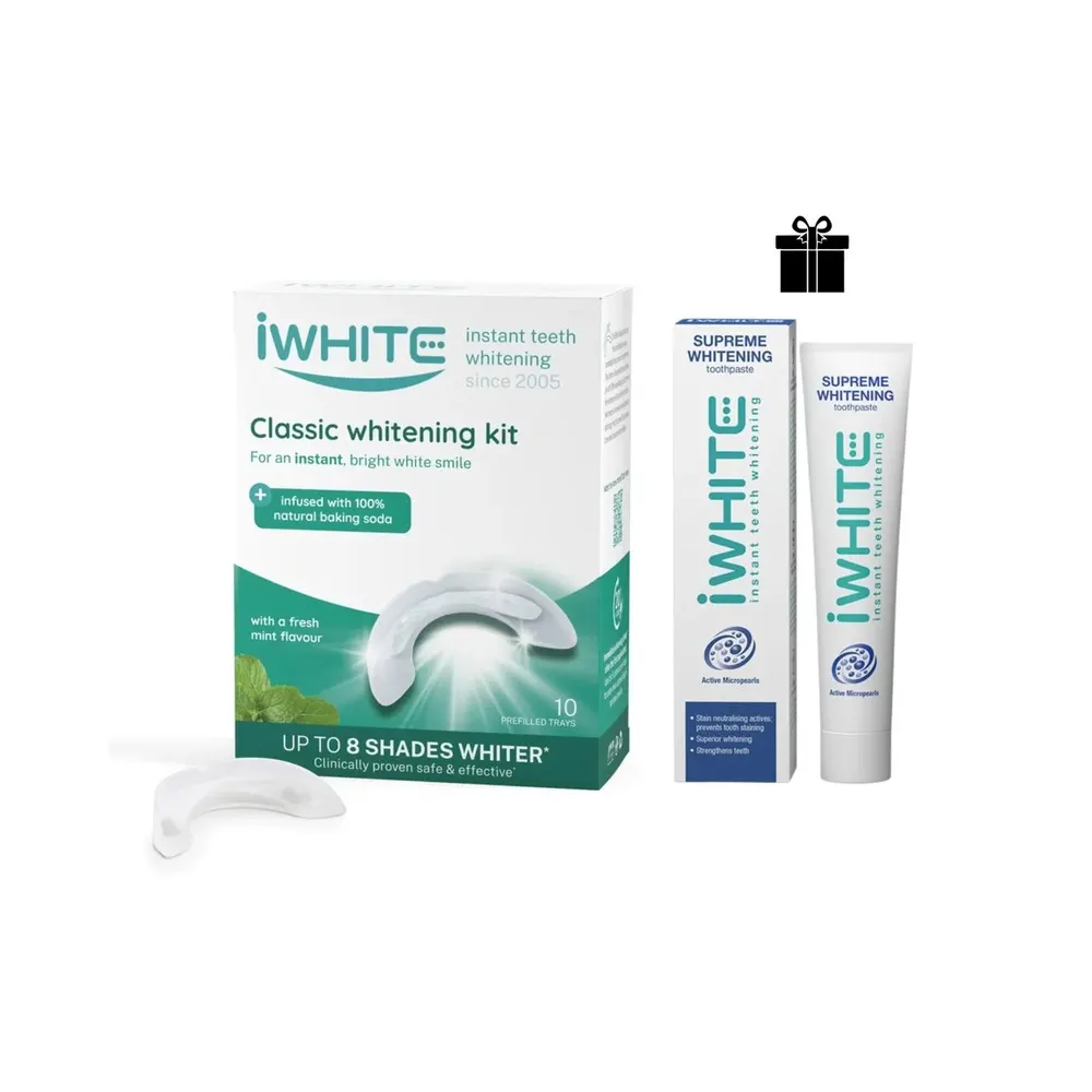 IWHITE CLASSIC WHITENING KIT 10 PLATEAUX PREREMPLIS+ IWHITE DENTIFRICE OFFERT