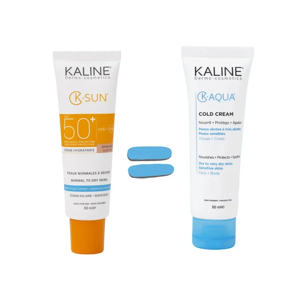KALINE K-SUN Peaux Normales à Sèches Bonne Mine SPF 50 + K-Aqua Cold Cream Offert