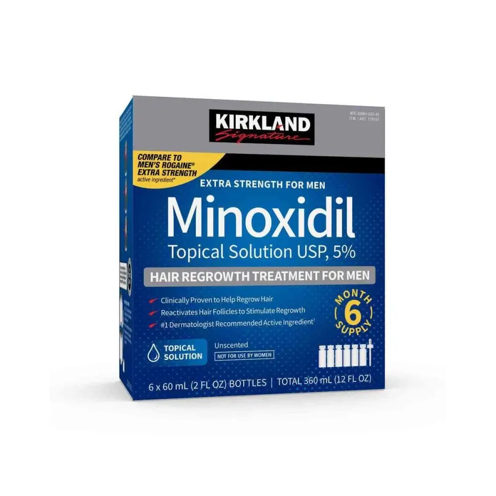 Kirkland Signature Extra Strength للرجال Minoxidil 50% 6×60 مل 6 أشهر